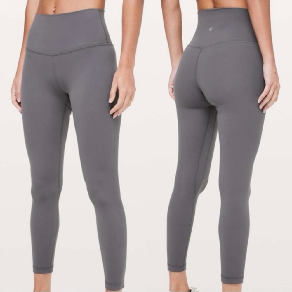 Lululemon align Gray High-Waisted Leggings with Compression and Seamless Design